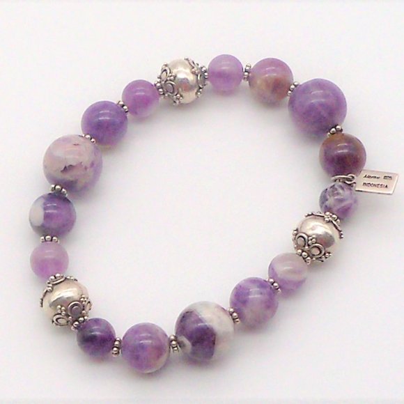 Amethyst and Sterling Silver Necklace and Bracelet - Picture 3 of 12